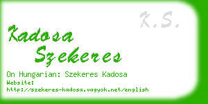 kadosa szekeres business card